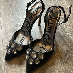💕BOGO💕Sam Edelman black embellished heel pointy